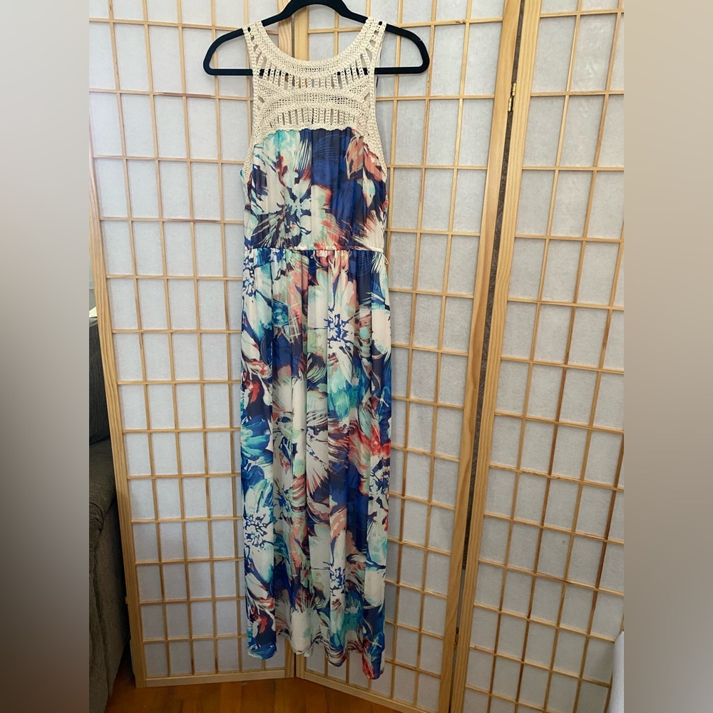 As U Wish Floral and Cream Maxi Dress
